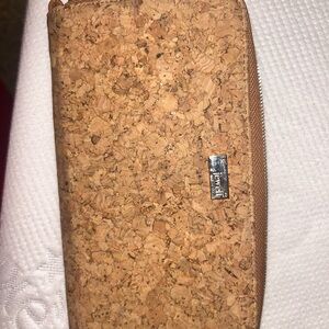 Cork Textured Wallet with Silver Accent